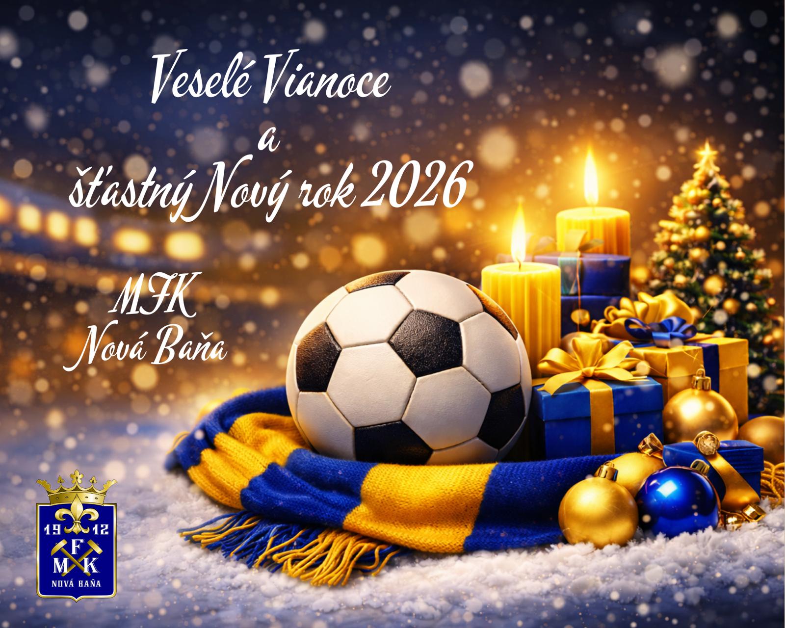 Veselé Vianoce a šťastný Nový rok praje MFK Nová Baňa